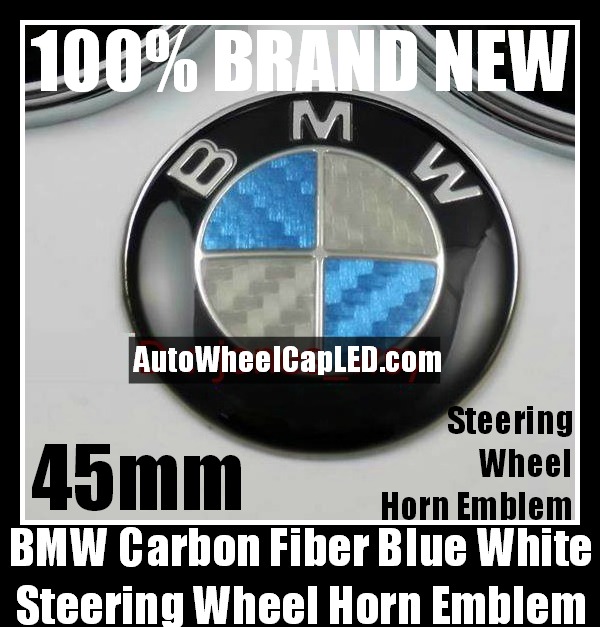 Carbon Emblem blau/weiss BMW 74mm - FORCAR