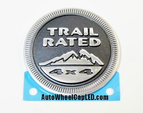 Jeep Trial Rated 4X4 Metallic Gray Black Metal Emblem Badge Wrangler Grand ...