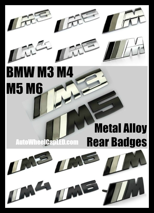 BMW ///M M3 M4 M5 M6 Black Grey Silver Trunk Rear Emblems Front Grille  Metal Alloy Curve Badges Stickers Power 3 Stripes 