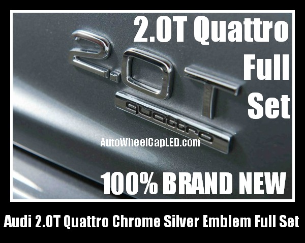 Silver Chrome Q5 2.0 TDI Car Badge Emblem Numbers Letters For Audi Q5 Models 