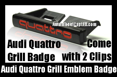 Black QUATTRO Logo Emblem Front Grille Badge For AUDI A3 A5 Q3 Q5