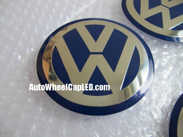 4 Stk. VW LOGO BLAU 90mm für Zierkappe Aufkleber Emblem Logo Jetta Golf  Passat Beetle