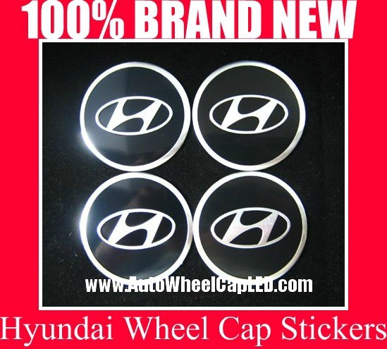 Hyundai Wheel Center Cap Tin Sticker Aluminium DIE CUT 55mm