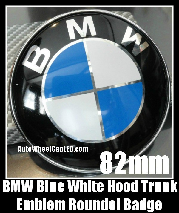 BMW e34 Blue White Hood Trunk 82mm Emblem Roundel M5 540i 535i 530i 525i New 