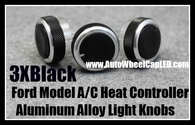 Ford Car Air Conditioner Heat Control Light Black Knobs Aluminum Alloy ABS Bright Interior Light