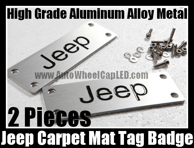 Jeep Carpet Tag Badge 3D Carve Mat Emblem Aluminum Alloy Metal