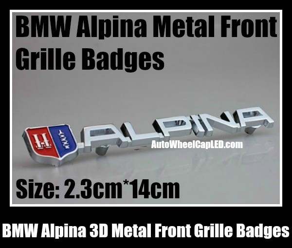 BMW Alpina 3D Front Grille Emblem Grill Badge Chrome Silver Metal Alloy