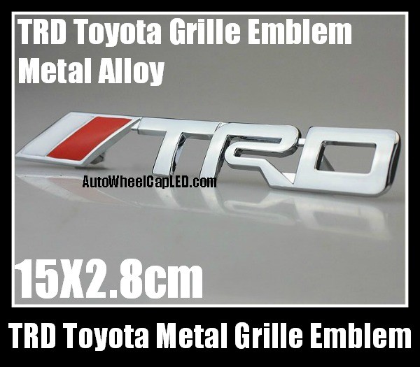 TRD Toyota Front Grille Emblem Grill Badge Chrome Silver Metal Alloy Reiz Camry Mark X Yaris