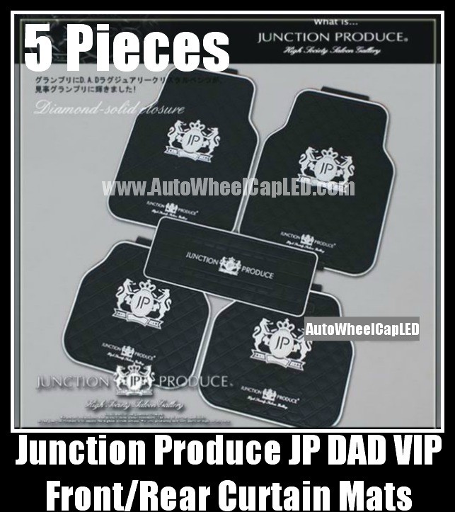 Junction Produce JP VIP DAD Auto Carpets Mats Luxury Japan Devil Black For Car Floor 5 Pieces Full Set 5Kg Weight