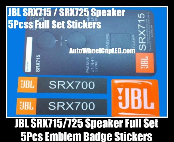 JBL SRX715 SRX725 Hi-Fi Speaker 5Pcs Full Set Emblems Badges Stickers Grille Labels SRX700 Series