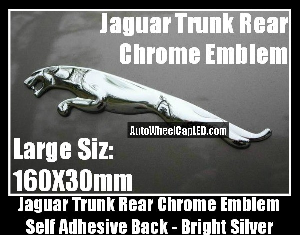 Jaguar Chrome Rear Trunk Emblem Badge Logo Bright Silver XJ6 XJ8 XJR XF XK R XJL X S-Type Large 16X3cm