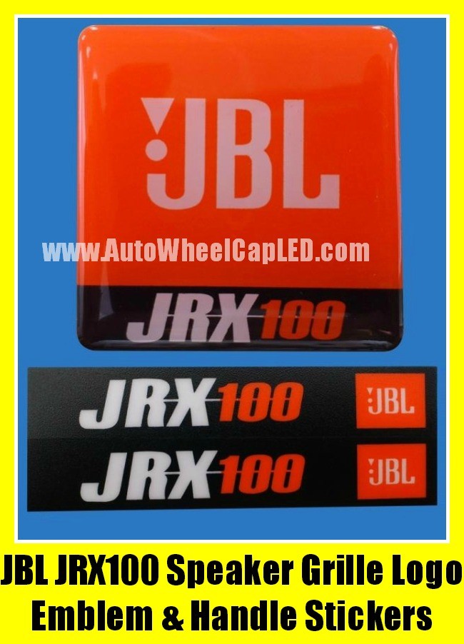 JBL JRX100 Hi-Fi Speaker Emblem Badge Label Stickers Professional High Quality (4 Pieces Full Set)