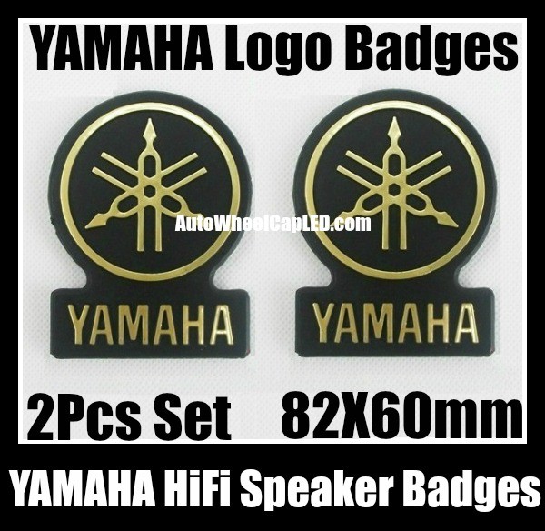 Yamaha Hi-Fi Speaker Logo Emblem Badge Circle Black Golden 2Pcs for All Models and KSX-25