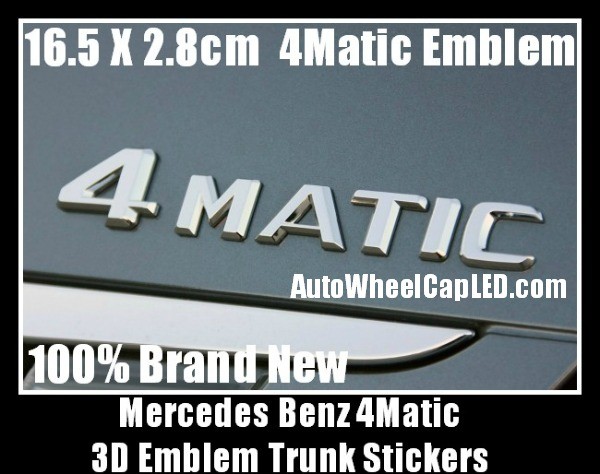 Mercedes Benz 4Matic Chrome Silver Emblems Letters Rear Trunk Stickers GL GLK SL ML Class BLUETEC P/N A 220 817 10 15