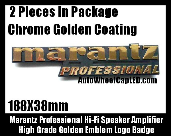 Marantz Professional Hi-Fi Speaker Logo Emblems Badges Golden Coating 2Pcs Set