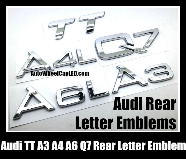 Audi A3 A4 A4L A6 A6L A8L Q5 Q7 TT Rear Trunk Letter Emblems Badges Chrome Silver Engine Size