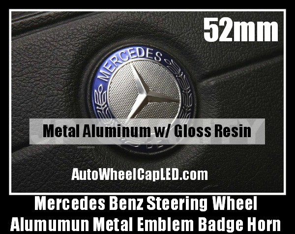 Mercedes Benz Blue Star Chrome Silver 52mm Steering Wheel Horn Emblems Badges C E S SL Class Stickers