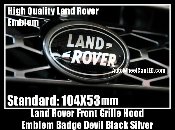 Land Rover Black Oval Front Grille Hood Emblem Badge 104X53mm Range Vogue Sport Evoque Discovery Freelander Supercharged LR2 LR3 LR4