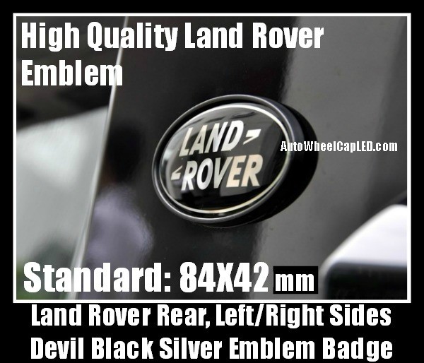Land Rover Black Oval Rear Trunk Emblem Badge Left/Right Sides 84X42mm Range Vogue Sport Evoque Discovery Freelander Supercharged LR2 LR3 LR4