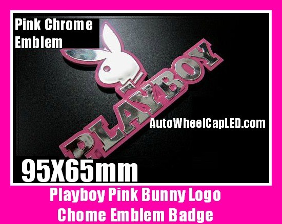 Playboy Sexy Pink Rabbit Bunny Chrome Silver Emblem Badges Decal