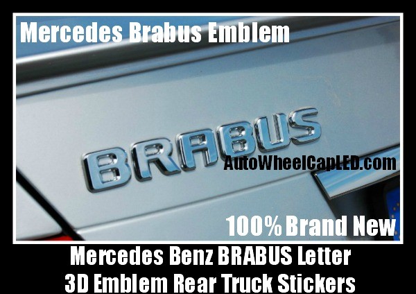 Mercedes Benz Brabus Chrome Silver Rear Trunk Emblem Badge Letters Stickers OEM Replacement