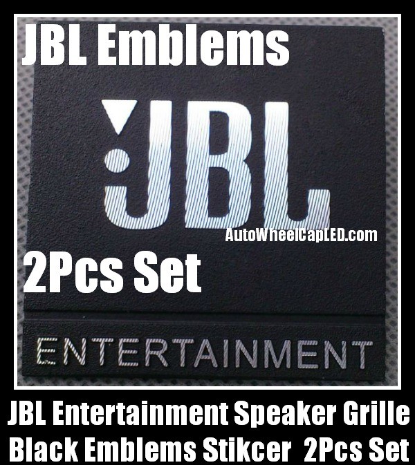 JBL Entertainment Hi-Fi Speakers Black Logo Emblems Badges Grille Stickers 2Pcs Set High-Grade Professional