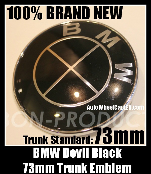BMW 135i Full Devil Black 73mm Trunk Emblems Badge Roundel Boot 2008-2009 Aluminium Alloy 2Pins