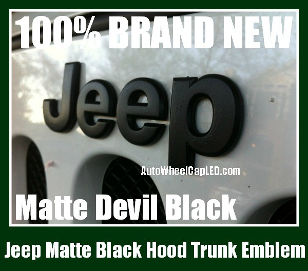 Jeep Matte Devil Black Metal Hood Truck Emblem Badge Front Rear Wrangler Grand Cherokee Stickers