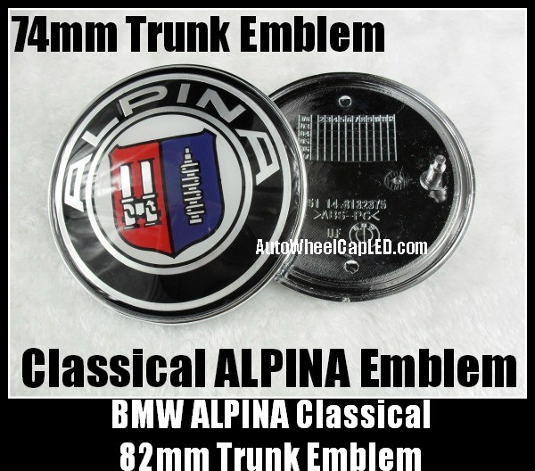 BMW ALPINA Trunk Boot Emblem 74mm Badge 2Pins Aluminium Alloy