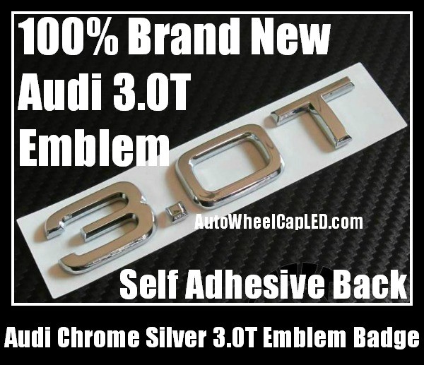 Audi 3.0T Letters Rear Trunk Chrome Silver Emblems Badges Quattro A3 A4 A5 A6 A7 A8 Q3 Q5 Q7 TT A4L A6L