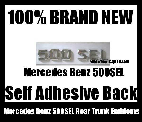 Mercedes Benz 500SEL 500 SEL Rear Trunk Emblems Chrome Silver Badge Letters Stickers OEM Replacement