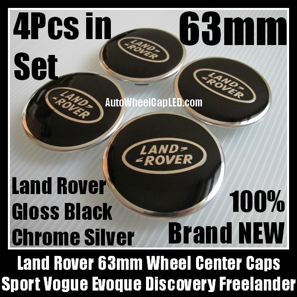 Land Rover Black Wheel Center Caps 63mm Vogue Sport Evoque Discovery Freelander LR2 LR3 LR4 4Pcs Set
