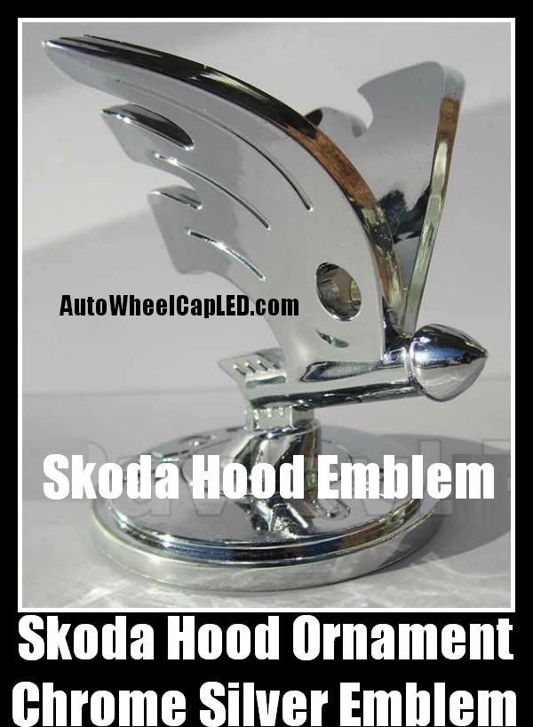 Skoda Front Hood Ornament Chrome Silver Emblems Alloy Octavia Fabia Superb Roomster VW Volkswagen