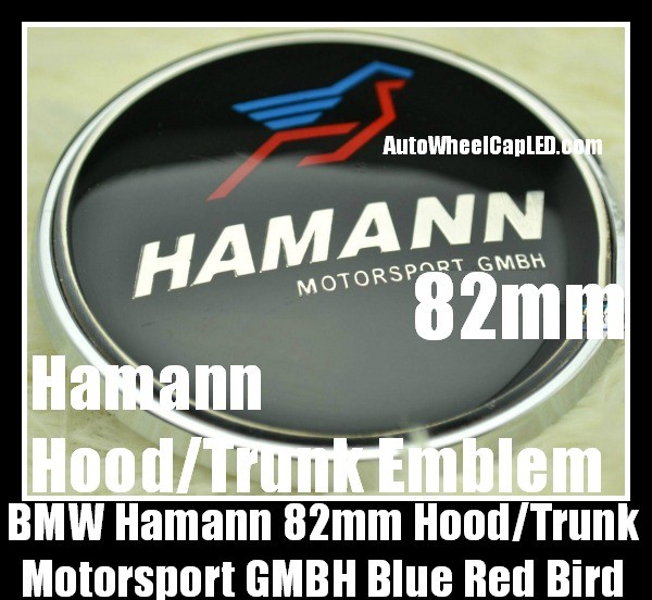 BMW Hamann Motorsport GMBH Blue Red Bird Hood Trunk Bonnet Emblem Roundel Badge 82mm 2Pins