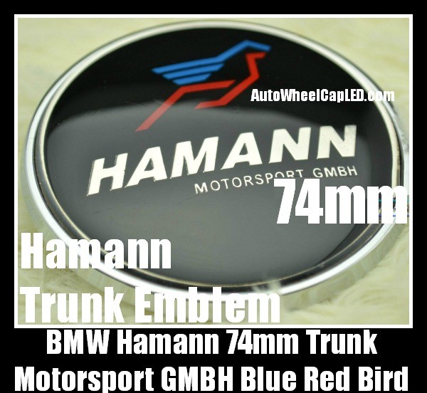 BMW Hamann Motorsport GMBH Blue Red Bird Trunk Boot Emblem Roundel Badge 74mm 2Pins