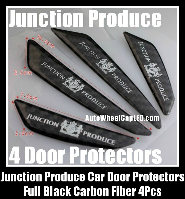 Junction Produce Japan Car Doors Edge Black Full Carbon Fiber Protectors Stickers 4Pcs Anti Scratch Guards Bumper