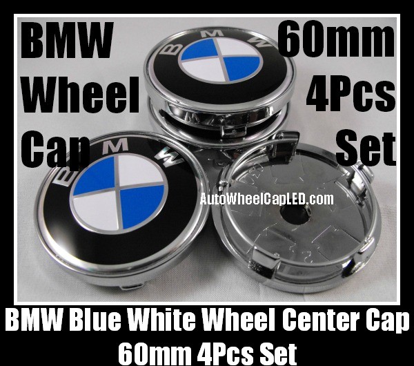 BMW Classic Blue White 60mm Wheel Center Hubs Caps Roundels 4Pcs Emblems Badges Aluminium Alloy