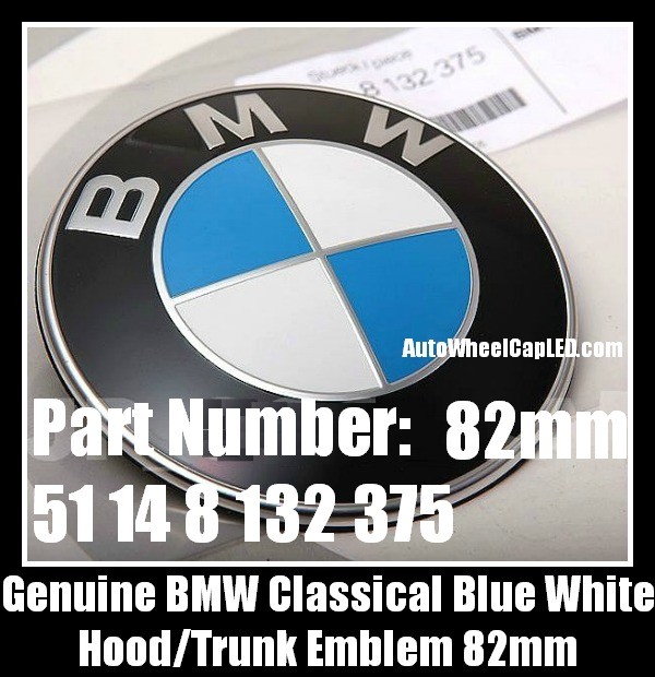 Genuine BMW Classical Blue White Hood Trunk Emblem Roundel Badge 82mm 51148132375 Made in Germany