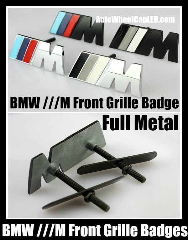 BMW ///M Metal Chrome Silver Black Blue Red Front Grille Badges Emblems Alloy ///M3 ///M5 ///M4 ///M7