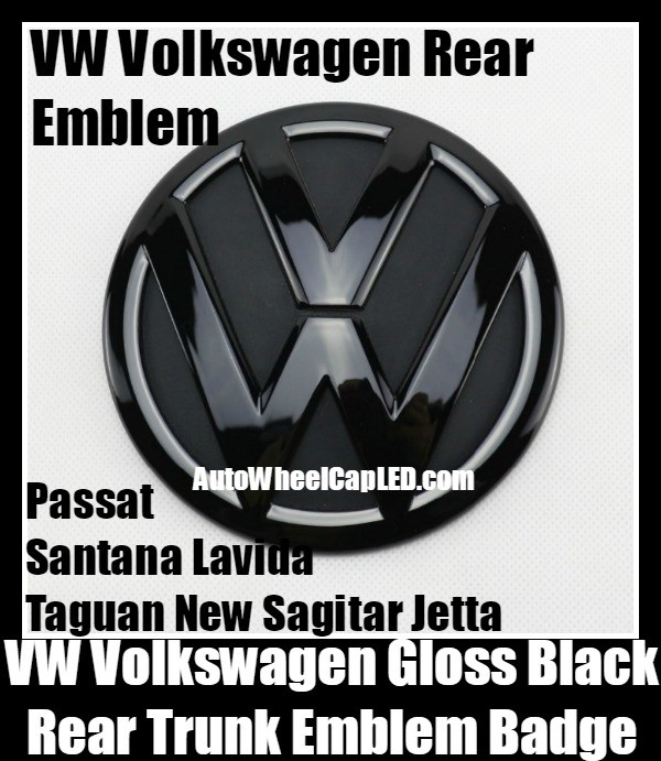 VW Volkswagen Gloss Black Rear Trunk Boot Emblem Badge Tiguan Passat Santana Lavida New Sagitar Jetta