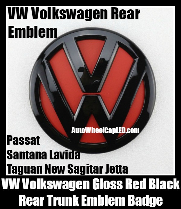 VW Volkswagen Gloss Red Black Rear Trunk Boot Emblem Badge Tiguan Passat Santana Lavida New Sagitar Jetta