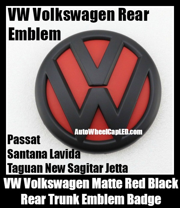 VW Volkswagen Matte Red Black Rear Trunk Boot Emblem Badge Tiguan Passat Santana Lavida New Sagitar Jetta