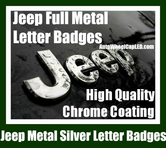 Jeep Chrome Silver Metal Hood Truck Emblem Badge Front Rear Wrangler Grand Cherokee Stickers