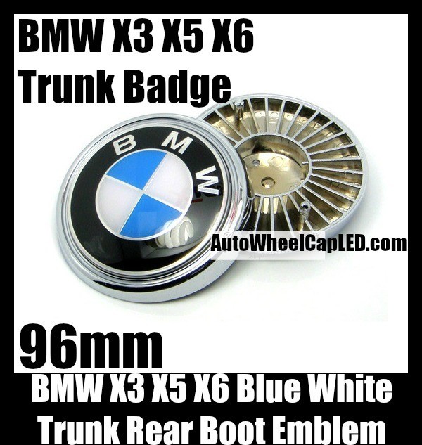 BMW Classical Blue White X3 X5 X6 Rear Trunk Emblem Roundel Boot Badge 96mm