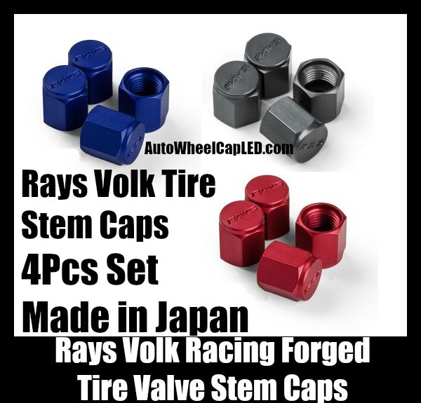 Rays Volk Racing Forged Blue Red Black Aluminum Tire Valve Stem Caps Japan Wheels Rims Work Japan 4Pcs Universal Set