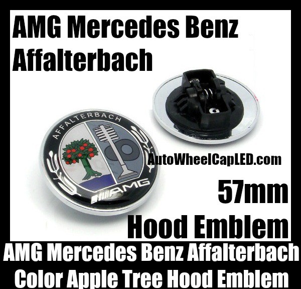 AMG Mercedes Benz Affalterbach Color Apple Tree 57mm Hood Badge Emblem Bonnet Class W E S C CLK SLK Series