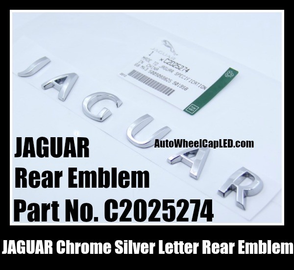 'JAGUAR' Chrome Silver Emblems Letters Rear Trunk Stickers PN C2025274 XF XK XJ F X Type XJS XJ6 XJ8 XJX J8 XK8 XK8
