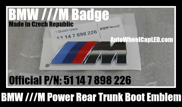 BMW Genuine ///M Power Blue Red Metallic Silver Trunk Rear Boot Emblems Badges 51147898226 51 14 7 898 226 M3 3 Series