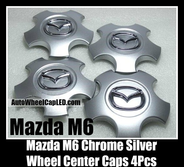 Mazda M6 Chrome Silver Wheel Center Caps Emblems Roundels 4Pcs