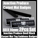 Junction Produce JP Devil Black Carpet Mat Tag Emblems Badges 2Pcs Aluminum Japan